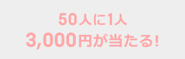年末キャンペーン 50人に1人3,000円当たる！