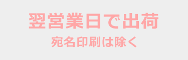 翌営業日に出荷 宛名印刷は除く