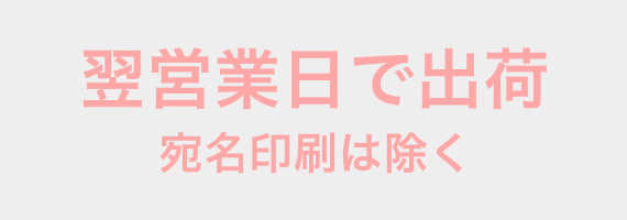 翌営業日に出荷 宛名印刷は除く